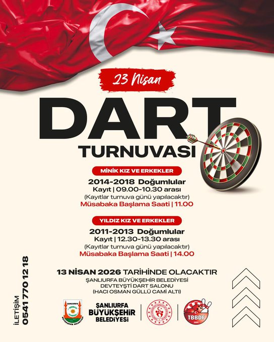 Şanlıurfa’da 23 Nisan’a Özel Dart Turnuvası Düzenleniyor